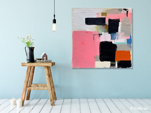 Modern Original Abstract Art, Large Wall Art for Bedroom, Geometric Modern Acrylic Art, Canvas Paintings for Sale, Contemporary Canvas Art-ArtWorkCrafts.com