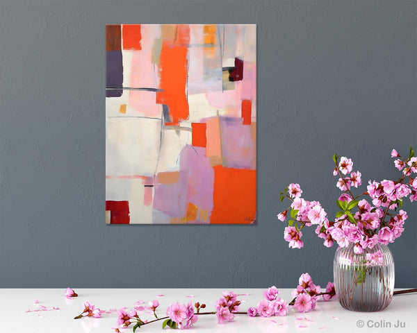 Large Modern Canvas Art for Dining Room, Simple Abstract Art, Large Original Wall Art Painting for Bedroom, Acrylic Paintings on Canvas-ArtWorkCrafts.com