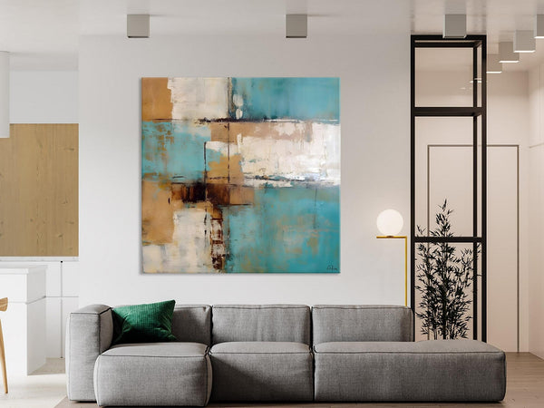 Large Wall Art for Bedroom, Geometric Modern Acrylic Art, Modern Original Abstract Art, Canvas Paintings for Sale, Contemporary Canvas Art-ArtWorkCrafts.com