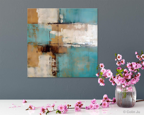 Large Wall Art for Bedroom, Geometric Modern Acrylic Art, Modern Original Abstract Art, Canvas Paintings for Sale, Contemporary Canvas Art-ArtWorkCrafts.com
