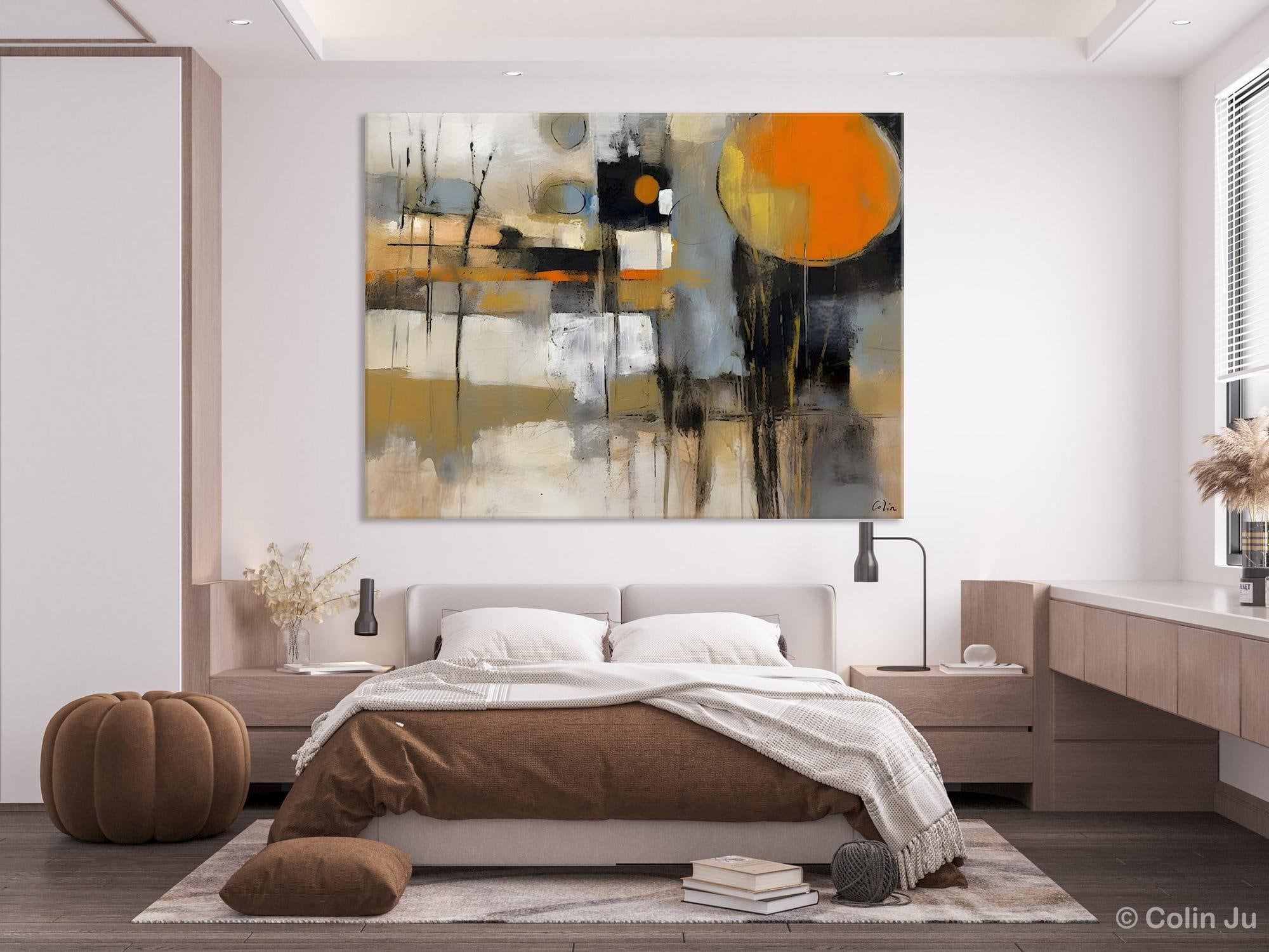 Large Wall Art Painting for Bedroom, Oversized Abstract Wall Art Paintings, Original Modern Artwork, Contemporary Acrylic Painting on Canvas-ArtWorkCrafts.com