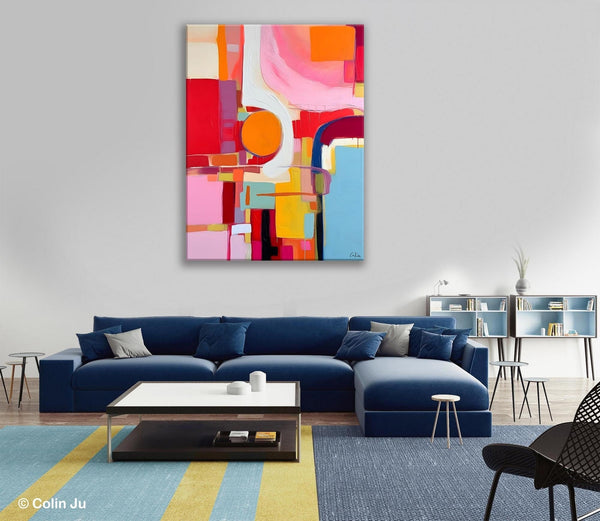 Simple Modern Wall Art, Oversized Contemporary Canvas Art, Original Abstract Paintings, Extra Large Acrylic Painting for Living Room-ArtWorkCrafts.com