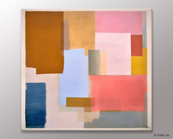 Original Abstract Art, Canvas Paintings for Sale, Large Modern Wall Art for Bedroom, Geometric Modern Acrylic Art, Contemporary Canvas Art-ArtWorkCrafts.com