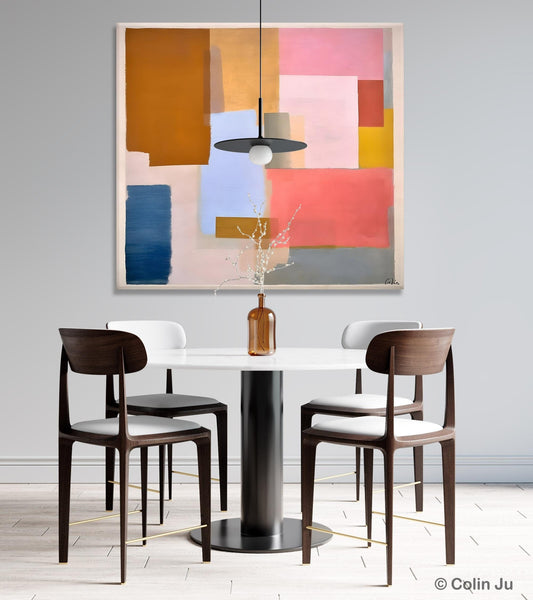 Original Abstract Art, Canvas Paintings for Sale, Large Modern Wall Art for Bedroom, Geometric Modern Acrylic Art, Contemporary Canvas Art-ArtWorkCrafts.com