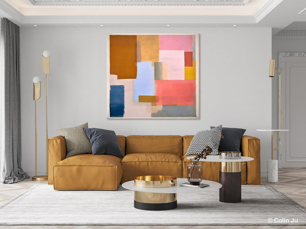 Original Abstract Art, Canvas Paintings for Sale, Large Modern Wall Art for Bedroom, Geometric Modern Acrylic Art, Contemporary Canvas Art-ArtWorkCrafts.com