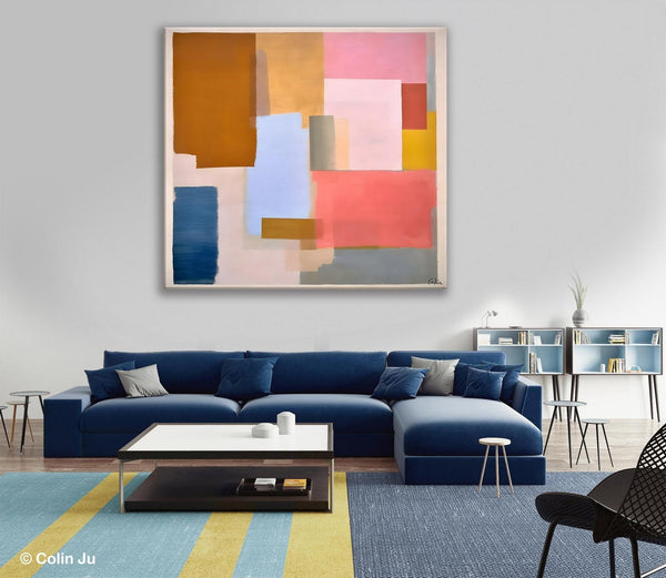 Original Abstract Art, Canvas Paintings for Sale, Large Modern Wall Art for Bedroom, Geometric Modern Acrylic Art, Contemporary Canvas Art-ArtWorkCrafts.com