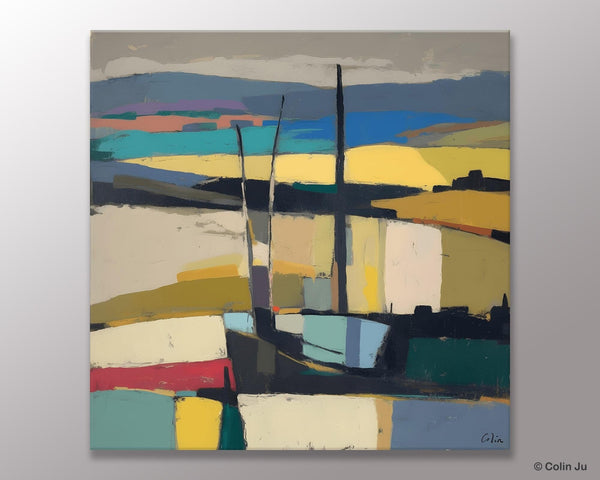 Landscape Canvas Art, Original Abstract Art, Hand Painted Canvas Art, Abstract Landscape Painting, Large Abstract Painting for Living Room-ArtWorkCrafts.com