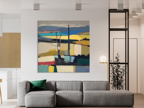 Landscape Canvas Art, Original Abstract Art, Hand Painted Canvas Art, Abstract Landscape Painting, Large Abstract Painting for Living Room-ArtWorkCrafts.com