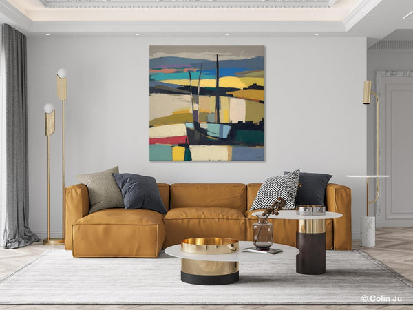 Landscape Canvas Art, Original Abstract Art, Hand Painted Canvas Art, Abstract Landscape Painting, Large Abstract Painting for Living Room-ArtWorkCrafts.com