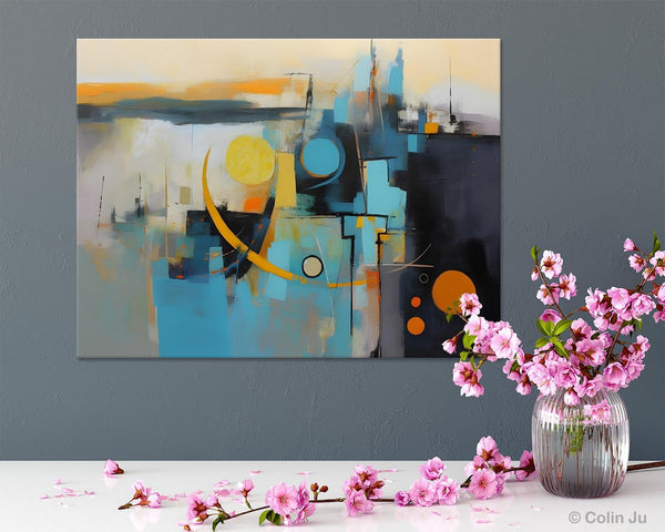 Extra Large Canvas Painting for Living Room, Original Acrylic Wall Art, Oversized Contemporary Acrylic Paintings, Abstract Canvas Paintings-ArtWorkCrafts.com