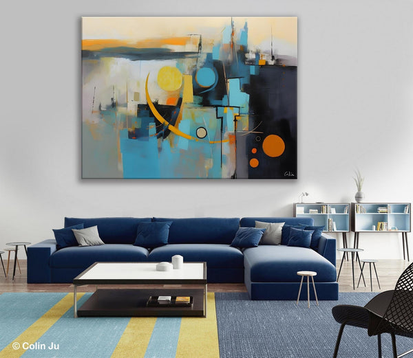 Extra Large Canvas Painting for Living Room, Original Acrylic Wall Art, Oversized Contemporary Acrylic Paintings, Abstract Canvas Paintings-ArtWorkCrafts.com