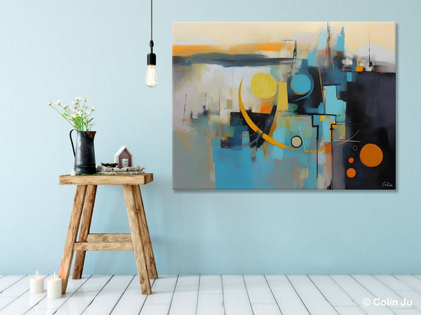 Extra Large Canvas Painting for Living Room, Original Acrylic Wall Art, Oversized Contemporary Acrylic Paintings, Abstract Canvas Paintings-ArtWorkCrafts.com