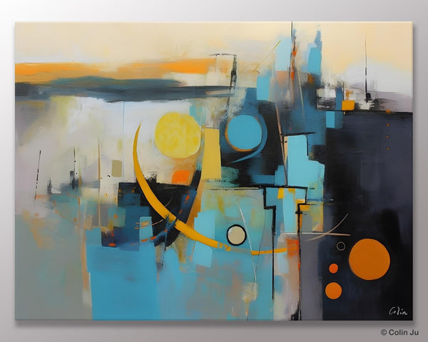 Extra Large Canvas Painting for Living Room, Original Acrylic Wall Art, Oversized Contemporary Acrylic Paintings, Abstract Canvas Paintings-ArtWorkCrafts.com