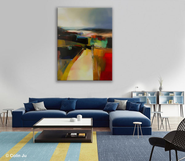 Original Landscape Paintings, Acrylic Painting on Canvas, Extra Large Paintings for Bedroom, Modern Paintings, Large Contemporary Wall Art-ArtWorkCrafts.com
