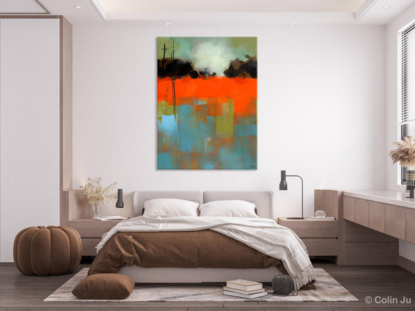 Landscape Canvas Art, Simple Modern Wall Art, Contemporary Acrylic Paintings, Original Abstract Paintings, Large Canvas Painting for Bedroom-ArtWorkCrafts.com