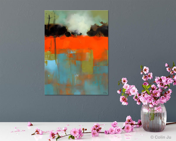Landscape Canvas Art, Simple Modern Wall Art, Contemporary Acrylic Paintings, Original Abstract Paintings, Large Canvas Painting for Bedroom-ArtWorkCrafts.com