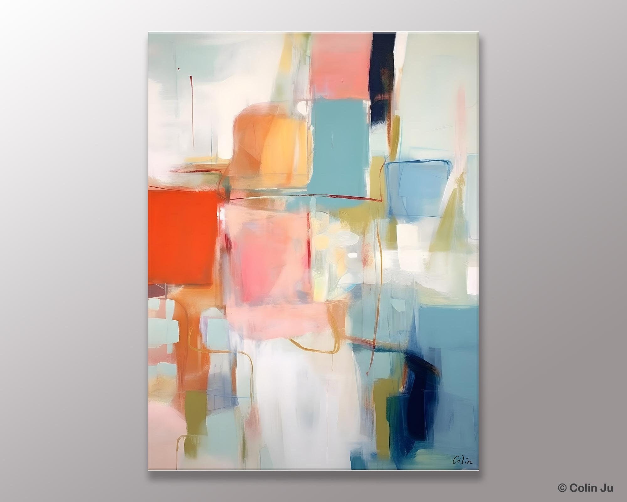Hand Painted Canvas Art, Original Artowrk, Abstract Wall Paintings, Extra Large Paintings for Dining Room, Contemporary Wall Art Paintings-ArtWorkCrafts.com