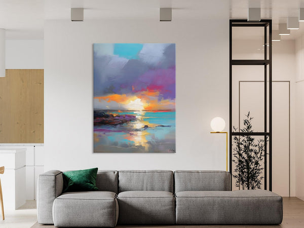 Landscape Paintings for Living Room, Extra Large Modern Wall Art Paintings, Acrylic Painting on Canvas, Original Landscape Abstract Painting-ArtWorkCrafts.com