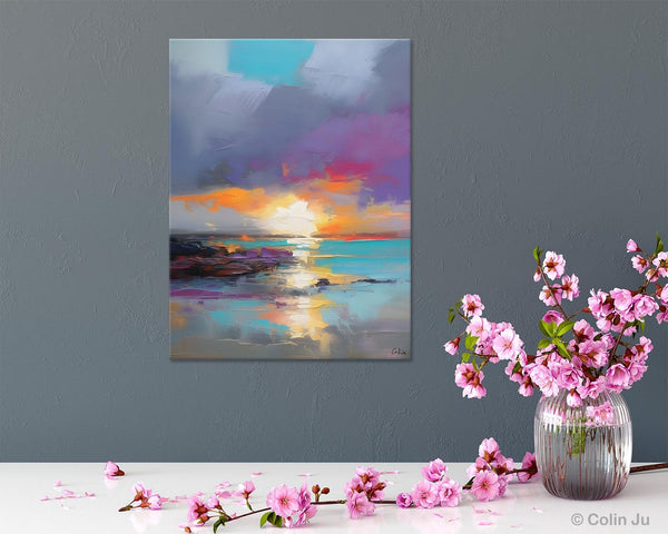 Landscape Paintings for Living Room, Extra Large Modern Wall Art Paintings, Acrylic Painting on Canvas, Original Landscape Abstract Painting-ArtWorkCrafts.com