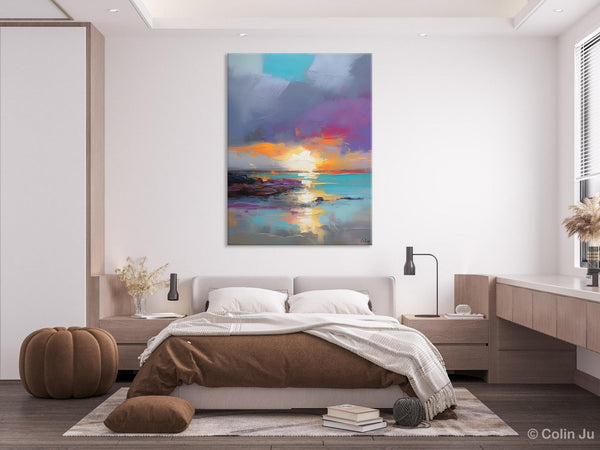 Landscape Paintings for Living Room, Extra Large Modern Wall Art Paintings, Acrylic Painting on Canvas, Original Landscape Abstract Painting-ArtWorkCrafts.com