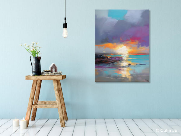 Landscape Paintings for Living Room, Extra Large Modern Wall Art Paintings, Acrylic Painting on Canvas, Original Landscape Abstract Painting-ArtWorkCrafts.com
