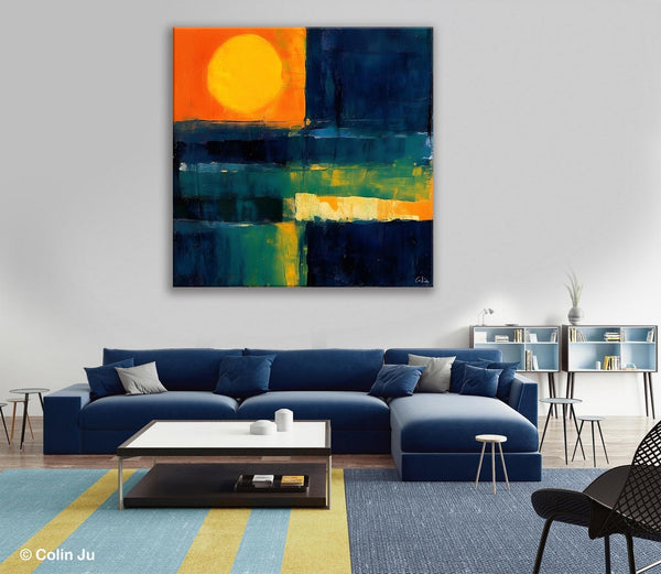 Large Abstract Painting for Dining Room, Modern Acrylic Artwork, Simple Canvas Paintings, Contemporary Canvas Art, Original Modern Wall Art-ArtWorkCrafts.com