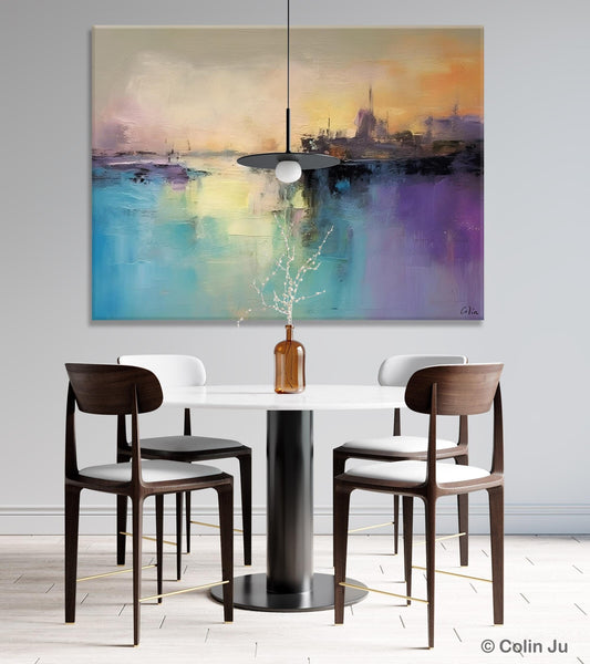 Large Paintings for Bedroom, Oversized Contemporary Wall Art Paintings, Abstract Landscape Painting on Canvas, Extra Large Original Artwork-ArtWorkCrafts.com