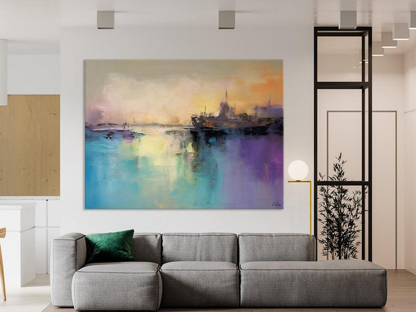 Large Paintings for Bedroom, Oversized Contemporary Wall Art Paintings, Abstract Landscape Painting on Canvas, Extra Large Original Artwork-ArtWorkCrafts.com