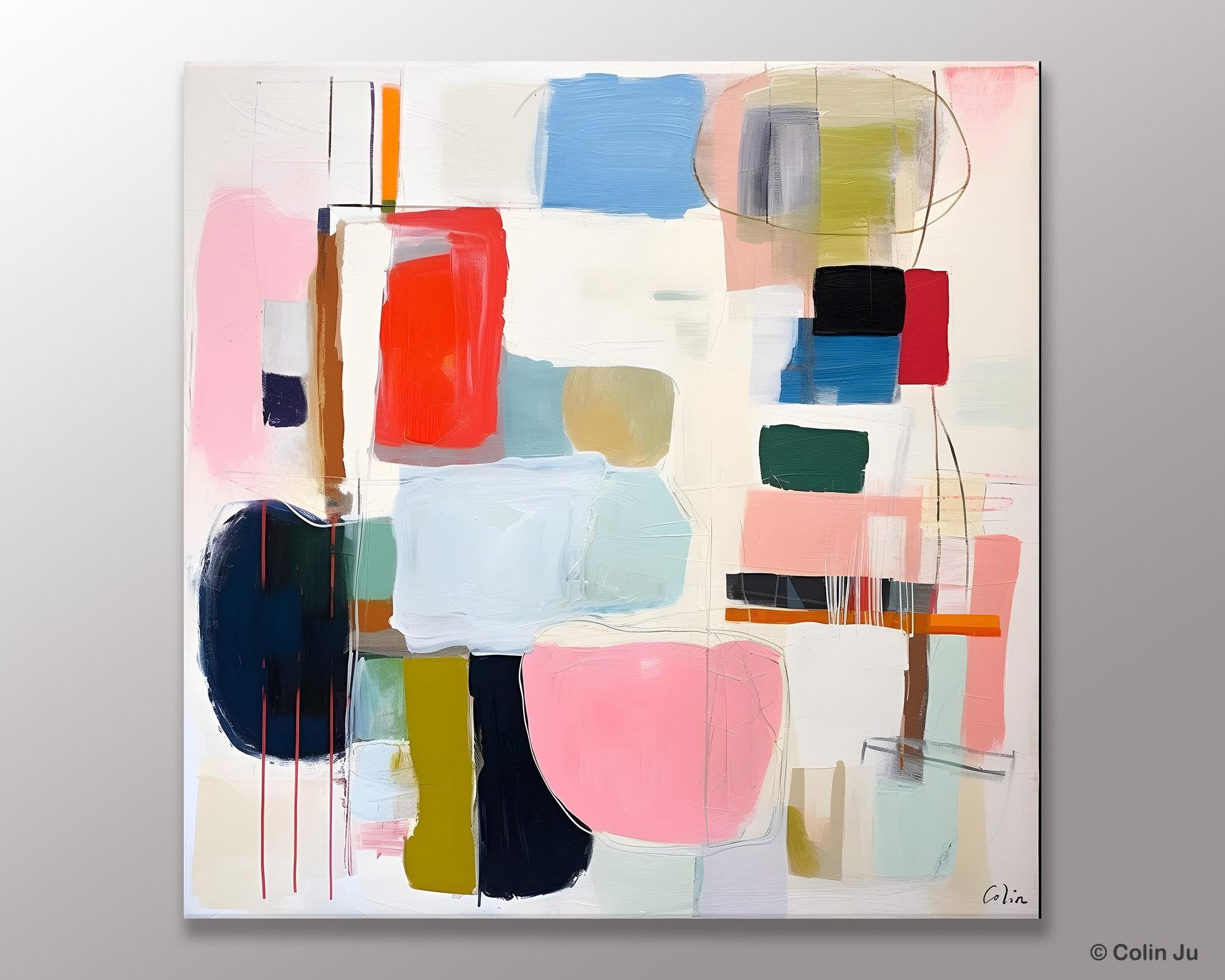Modern Canvas Paintings, Large Abstract Painting for Bedroom, Original Abstract Wall Art, Modern Acrylic Artwork, Contemporary Canvas Art-ArtWorkCrafts.com