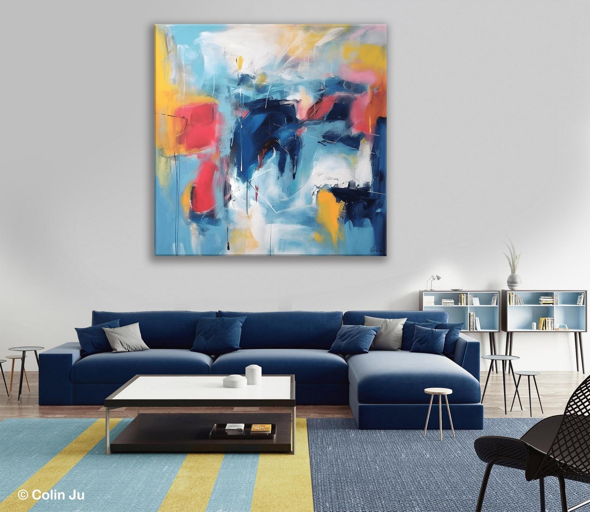 Abstract Paintings for Bedroom, Original Modern Paintings, Large Contemporary Canvas Art, Modern Acrylic Artwork, Buy Art Paintings Online-ArtWorkCrafts.com