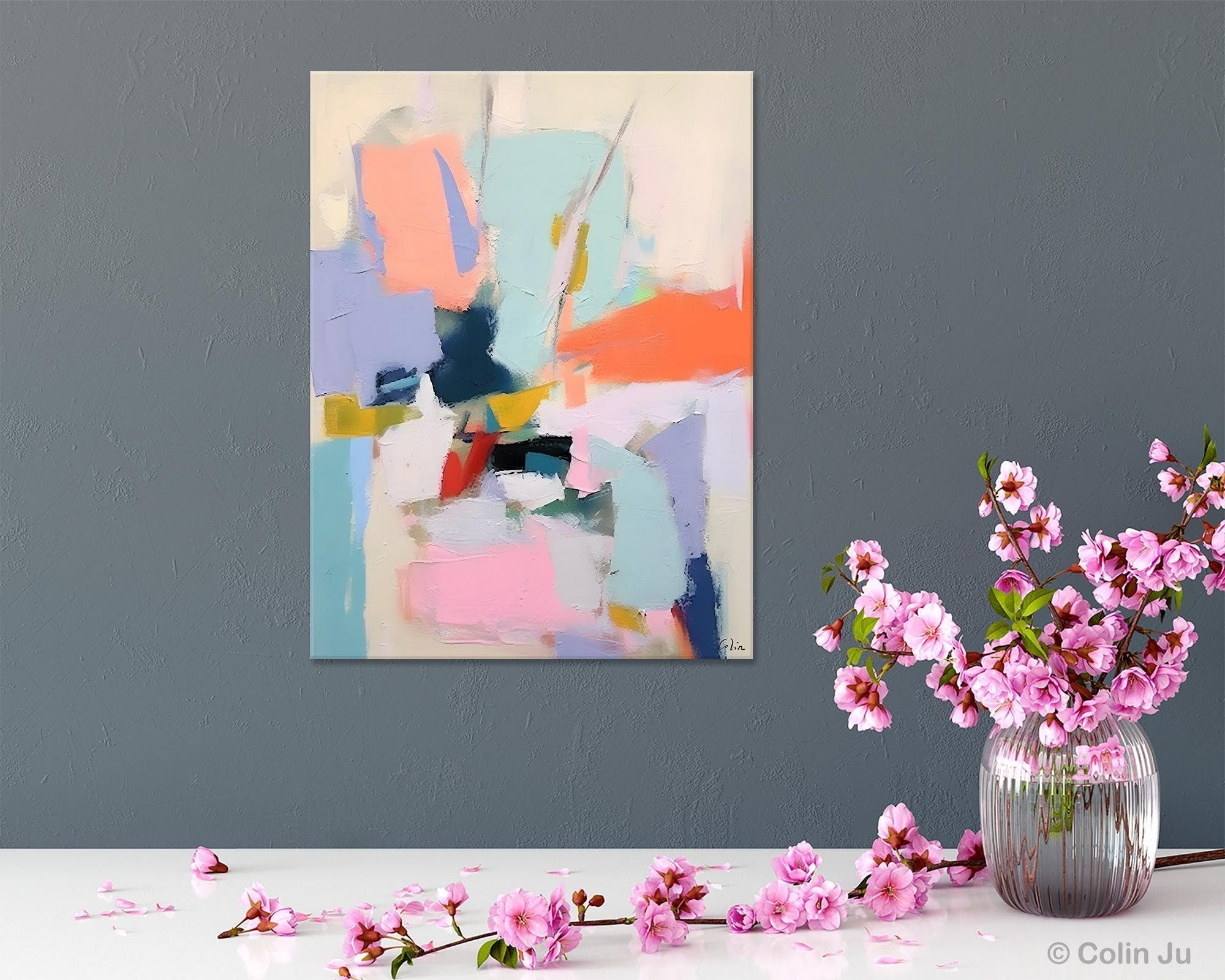 Original Artowrk, Abstract Wall Paintings, Hand Painted Canvas Art, Extra Large Paintings for Dining Room, Contemporary Wall Art Paintings-ArtWorkCrafts.com