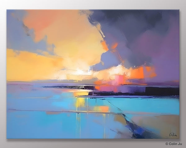 Extra Large Modern Wall Art Paintings, Acrylic Painting on Canvas, Landscape Paintings for Living Room, Original Landscape Abstract Painting-ArtWorkCrafts.com