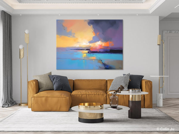 Extra Large Modern Wall Art Paintings, Acrylic Painting on Canvas, Landscape Paintings for Living Room, Original Landscape Abstract Painting-ArtWorkCrafts.com