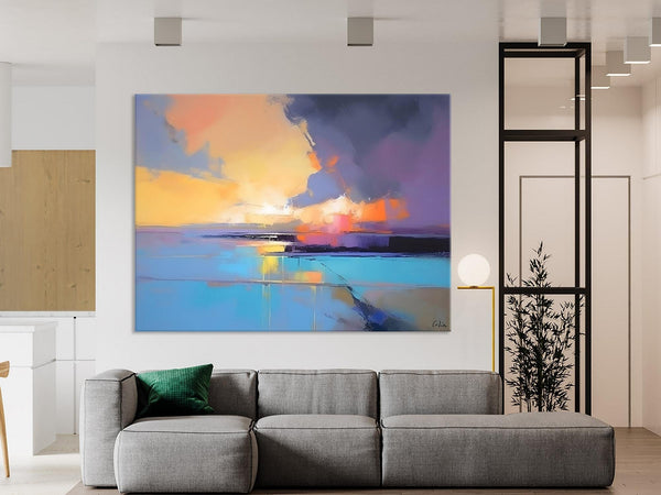 Extra Large Modern Wall Art Paintings, Acrylic Painting on Canvas, Landscape Paintings for Living Room, Original Landscape Abstract Painting-ArtWorkCrafts.com