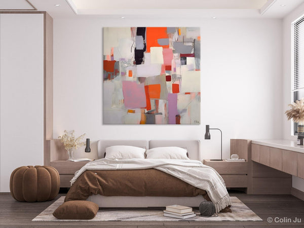Modern Acrylic Artwork, Original Modern Paintings, Contemporary Canvas Art, Heavy Texture Canvas Art, Large Abstract Painting for Bedroom-ArtWorkCrafts.com
