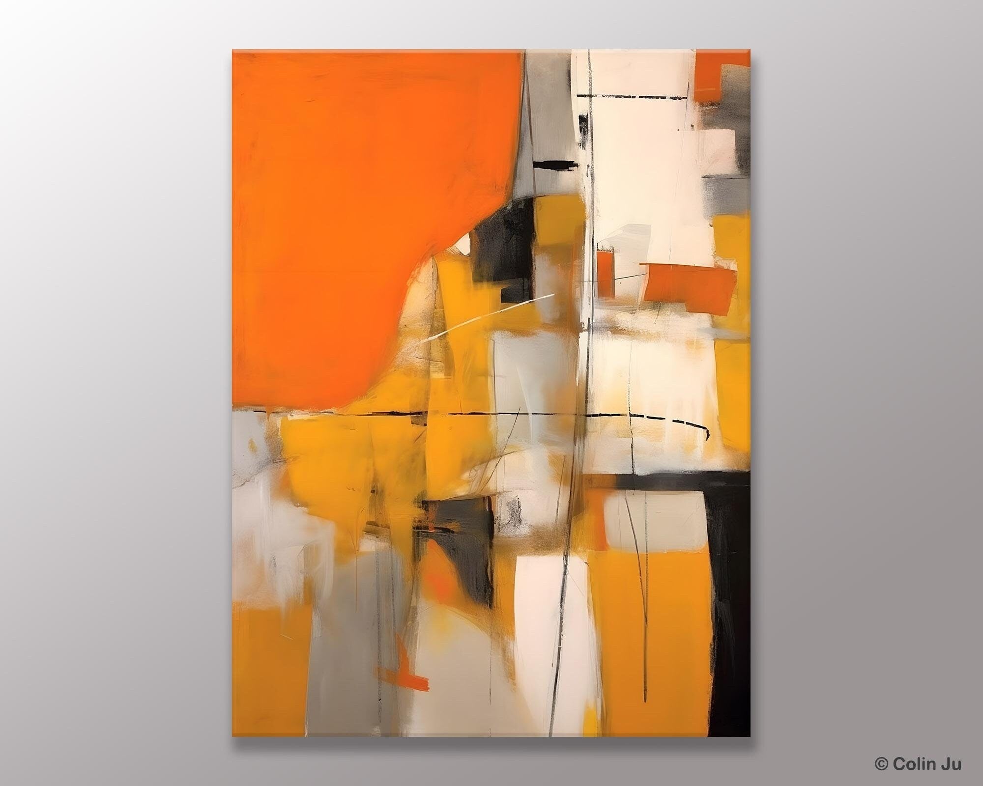Large Paintings for Bedroom, Yellow Abstract Art Paintings, Large Contemporary Wall Art, Hand Painted Canvas Art, Original Modern Painting-ArtWorkCrafts.com