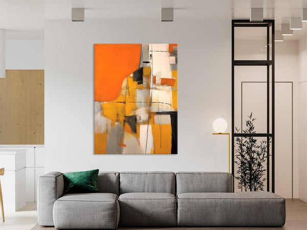 Large Paintings for Bedroom, Yellow Abstract Art Paintings, Large Contemporary Wall Art, Hand Painted Canvas Art, Original Modern Painting-ArtWorkCrafts.com