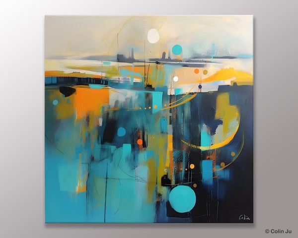 Extra Large Abstract Painting for Living Room, Acrylic Canvas Paintings, Original Modern Wall Art, Oversized Contemporary Acrylic Paintings-ArtWorkCrafts.com