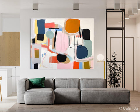 Abstract Canvas Paintings, Extra Large Canvas Painting for Living Room, Original Acrylic Wall Art, Oversized Contemporary Acrylic Paintings-ArtWorkCrafts.com