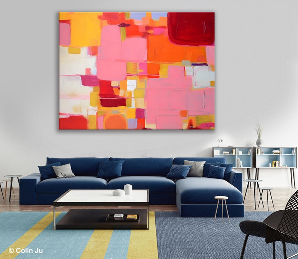 Original Acrylic Wall Art, Oversized Contemporary Acrylic Paintings, Abstract Canvas Paintings, Extra Large Canvas Painting for Living Room-ArtWorkCrafts.com