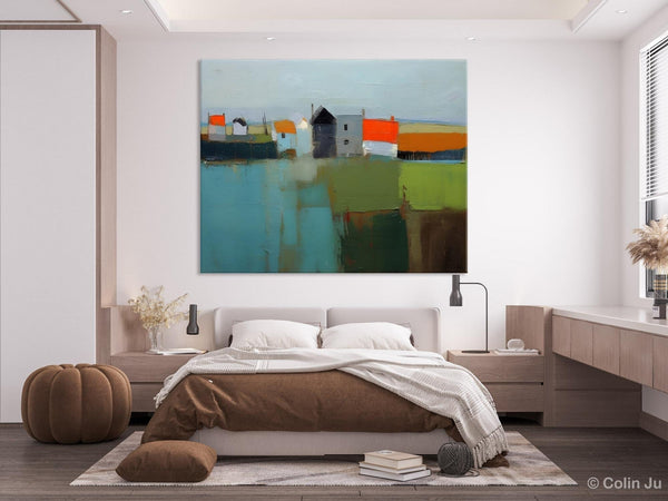 Abstract Landscape Paintings, Extra Large Canvas Painting for Living Room, Large Original Abstract Wall Art, Contemporary Acrylic Paintings-ArtWorkCrafts.com