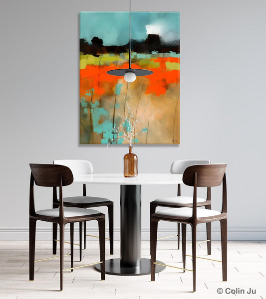 Modern Abstract Wall Art, Extra Large Canvas Painting for Dining Room, Original Canvas Wall Art Paintings, Abstract Landscape Paintings-ArtWorkCrafts.com