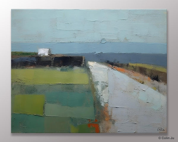 Heavy Texture Canvas Art, Abstract Landscape Paintings, Extra Large Canvas Painting for Living Room, Large Original Abstract Wall Art-ArtWorkCrafts.com