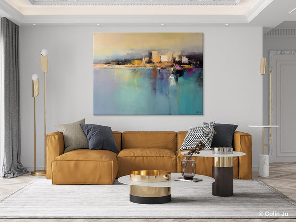 Abstract Landscape Paintings, Palette Knife Canvas Art, Extra Large Canvas Painting for Dining Room, Original Canvas Wall Art Paintings-ArtWorkCrafts.com