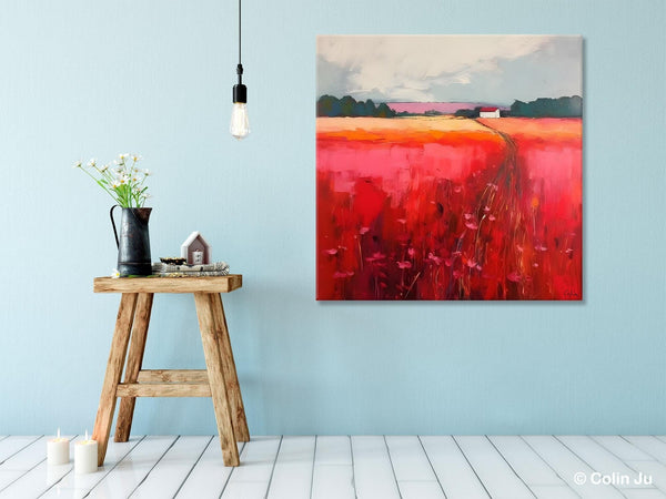 Original Landscape Paintings, Oversized Modern Wall Art Paintings, Modern Acrylic Artwork on Canvas, Large Abstract Painting for Living Room-ArtWorkCrafts.com