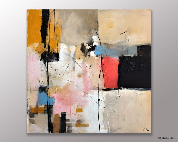 Contemporary Canvas Art, Modern Acrylic Artwork, Original Modern Paintings, Heavy Texture Canvas Art, Large Abstract Painting for Bedroom-ArtWorkCrafts.com