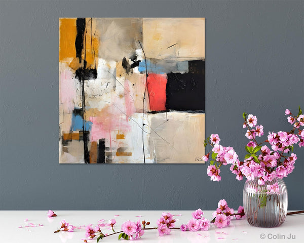 Contemporary Canvas Art, Modern Acrylic Artwork, Original Modern Paintings, Heavy Texture Canvas Art, Large Abstract Painting for Bedroom-ArtWorkCrafts.com
