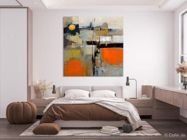Modern Acrylic Artwork, Original Modern Art, Heavy Texture Canvas Paintings, Contemporary Canvas Art, Large Abstract Painting for Bedroom-ArtWorkCrafts.com