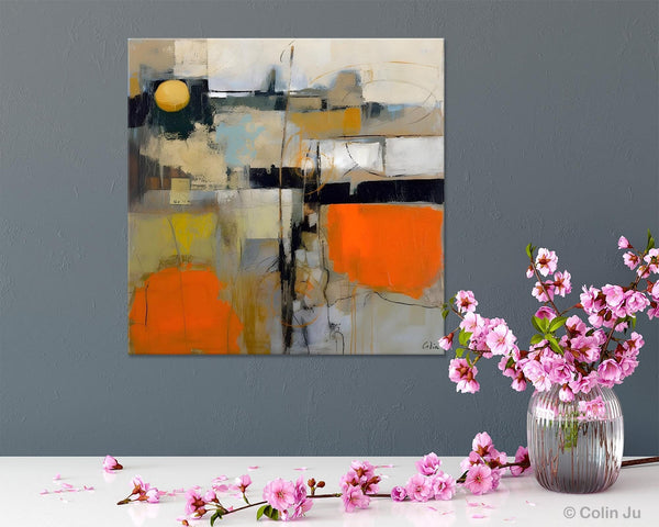 Modern Acrylic Artwork, Original Modern Art, Heavy Texture Canvas Paintings, Contemporary Canvas Art, Large Abstract Painting for Bedroom-ArtWorkCrafts.com