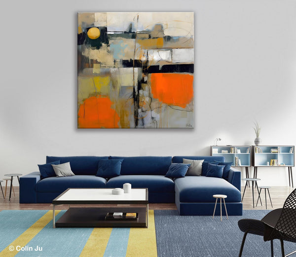 Modern Acrylic Artwork, Original Modern Art, Heavy Texture Canvas Paintings, Contemporary Canvas Art, Large Abstract Painting for Bedroom-ArtWorkCrafts.com